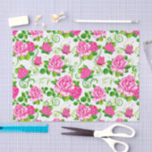Elegant  roze roze rozen witte achtergrond tissuepapier (Craft)