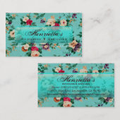  Elegant roze roze rozenbehangsel Visitekaartje (Voorkant / Achterkant)