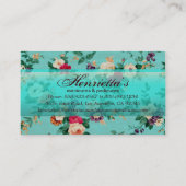  Elegant roze roze rozenbehangsel Visitekaartje (Achterkant)