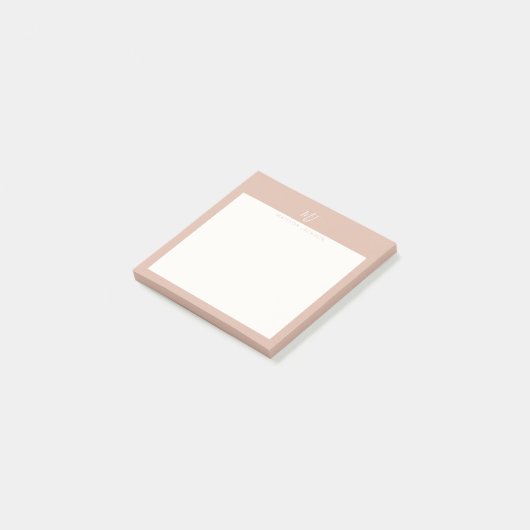 Elegant Roze Roze Script Monogram Post-it® Notes (Schuin)