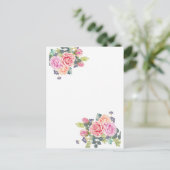 Elegant  Roze Roze Stationery Briefkaart (Staand voorkant)