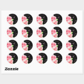 Elegant Roze Roze Sticker [Zwart] (Vel)