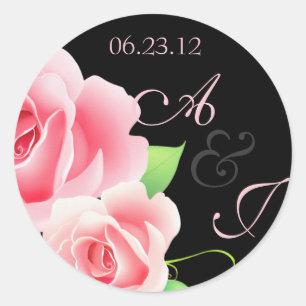 Elegant Roze Roze Sticker [Zwart]