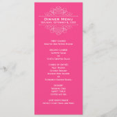 Elegant Roze Roze Trouw Monogram Diner Menu (Voorkant)