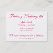 Elegant roze roze Visitekaartje voor weddenschappe (Achterkant)