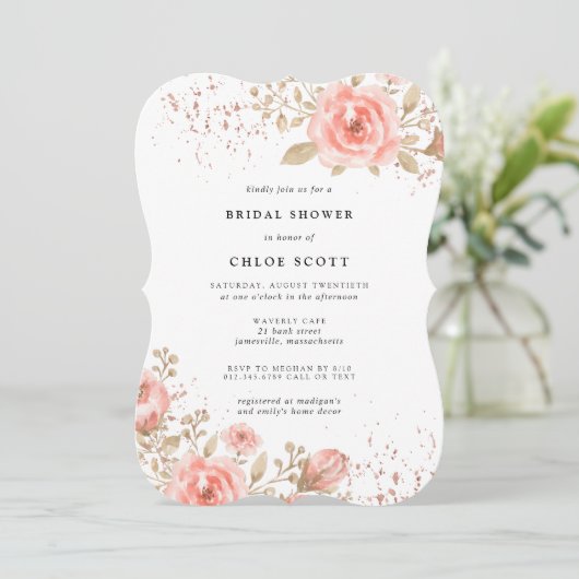 Elegant roze roze Vrijgezellenfeest Kaart (Staand voorkant)