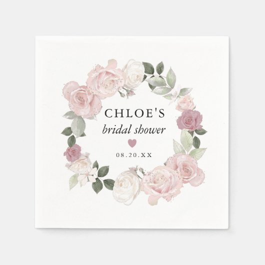 Elegant roze roze Vrijgezellenfeest Servet (Voorkant)
