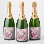 Elegant roze roze Vrijgezellenfeest Sparkling Wijnetiket (Flessen)