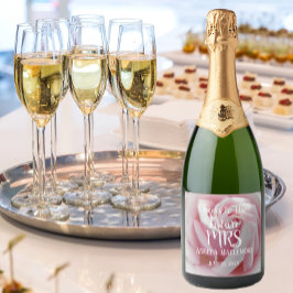 Elegant roze roze Vrijgezellenfeest Sparkling Wijnetiket