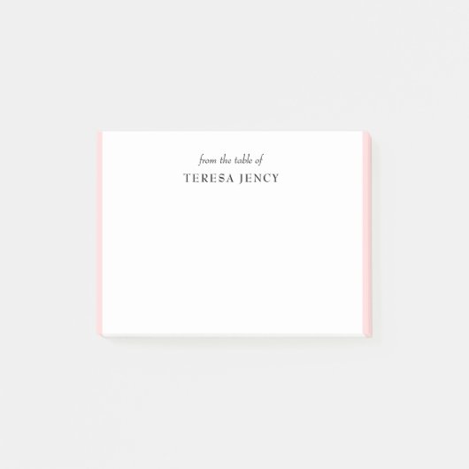Elegant Roze Roze Vrouwelijke Bureaubladontwerp Post-it® Notes (Voorkant)