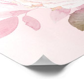 Elegant roze roze Waterverf Bridal Brunch Welkom Poster (Hoek)
