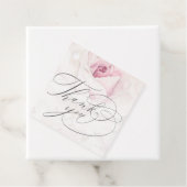 Elegant roze roze Waterverf Floral Script Weduwsch Bedankjes Labels (In situ)