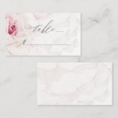 Elegant roze roze Waterverf Floral Script Weduwsch Plaatskaartje (Voorkant / Achterkant)