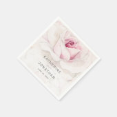 Elegant roze roze Waterverf Floral Script Weduwsch Servet (Hoek)