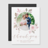 Elegant roze roze Waterverf Floral Weddenschap Fot (Voorkant / Achterkant)