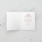 Elegant roze roze Waterverf Floral Weddenschap Fot Bedankkaart (Binnen)