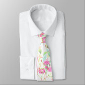 Elegant roze roze Waterverf Floral Wedding Stropdas (Gebonden)