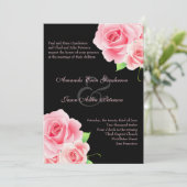 Elegant roze roze weddenschap [zwart] kaart (Staand voorkant)