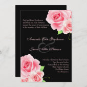 Elegant roze roze weddenschap [zwart] kaart (Voorkant / Achterkant)