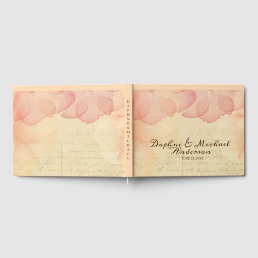Elegant Roze Roze Wedding Moderne Eenvoudige Digit Gastenboek (Volledig)