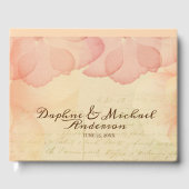 Elegant Roze Roze Wedding Moderne Eenvoudige Digit Gastenboek (Voorkant)