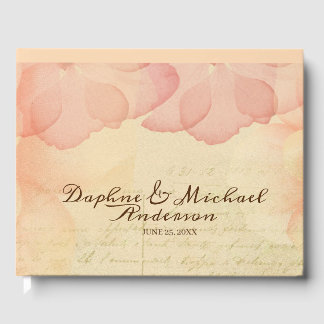Elegant Roze Roze Wedding Moderne Eenvoudige Digit Gastenboek