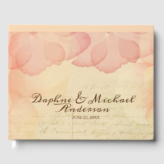 Elegant Roze Roze Wedding Moderne Eenvoudige Digit Gastenboek (Voorkant)