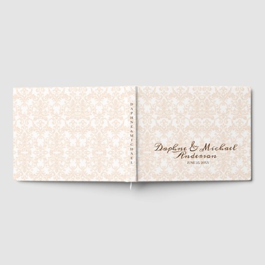 Elegant Roze Roze Wedding Moderne Eenvoudige Digit Gastenboek (Volledig)