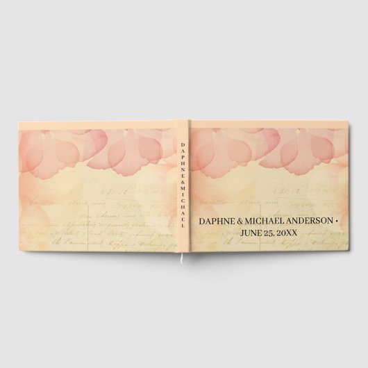 Elegant Roze Roze Wedding Moderne Eenvoudige Digit Gastenboek (Volledig)