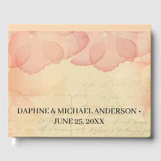 Elegant Roze Roze Wedding Moderne Eenvoudige Digit Gastenboek
