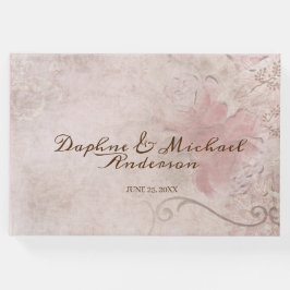 Elegant Roze Roze Wedding Moderne Eenvoudige Digit Gastenboek