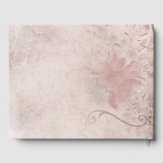 Elegant Roze Roze Wedding Moderne Eenvoudige Digit Gastenboek (Achterkant)