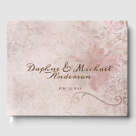 Elegant Roze Roze Wedding Moderne Eenvoudige Digit Gastenboek