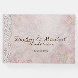 Elegant Roze Roze Wedding Moderne Eenvoudige Digit Gastenboek