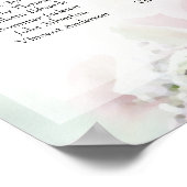 Elegant roze rozen 12 Tafel - bruiloft Poster (Hoek)