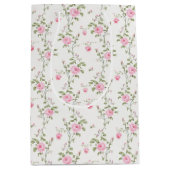 Elegant roze rozen bloemen patroon medium cadeauzakje (Voorkant)