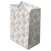 Elegant roze rozen bloemen patroon medium cadeauzakje (Achterkant Gekanteld)