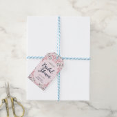 Elegant Roze Rozen Bloemen Vrijgezellenfeest Cadeaulabel (Met Touw)
