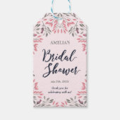 Elegant Roze Rozen Bloemen Vrijgezellenfeest Cadeaulabel (Voorkant)