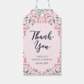 Elegant Roze Rozen Bloemen Vrijgezellenfeest Dank  Cadeaulabel (Voorkant)