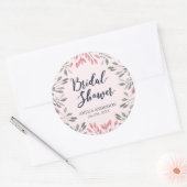 Elegant Roze Rozen Bloemen Vrijgezellenfeest Ronde Sticker (Envelop)