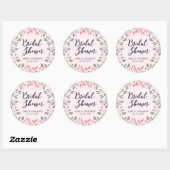 Elegant Roze Rozen Bloemen Vrijgezellenfeest Ronde Sticker (Vel)