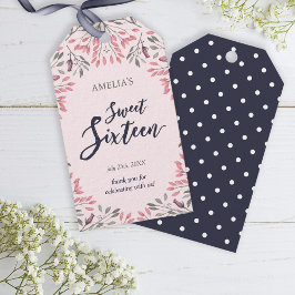 Elegant Roze Rozen Bloemen Zoet 16 Cadeaulabel