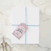 Elegant Roze Rozen Bloemen Zoet 16 Cadeaulabel (Met Touw)
