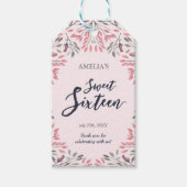 Elegant Roze Rozen Bloemen Zoet 16 Cadeaulabel (Voorkant)
