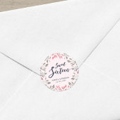 Elegant Roze Rozen Bloemen Zoet 16 Verjaardagsfees Ronde Sticker