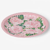 Elegant Roze Rozen Bloemen Zomerfeest Papieren Bordje (Gekanteld)