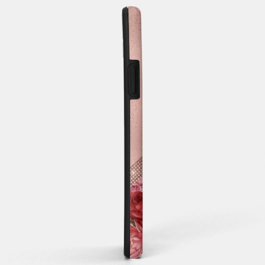 Elegant  Roze Rozen Bloemenmonogram Case-Mate iPhone Case (Achterkant/rechts)