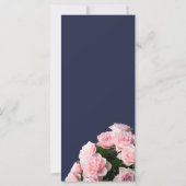 Elegant Roze Rozen Boeket Bloemen Trouwmenu (Achterkant)