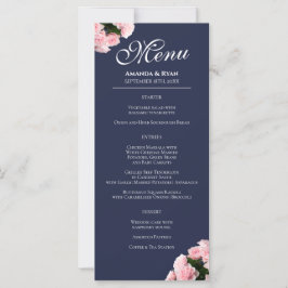 Elegant Roze Rozen Boeket Bloemen Trouwmenu
